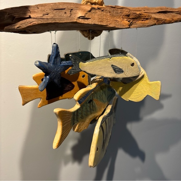 Tropical Pottery Fish, Driftwoods Design Hanging Wind Chime Outdoor/indoor - Picture 5 of 10